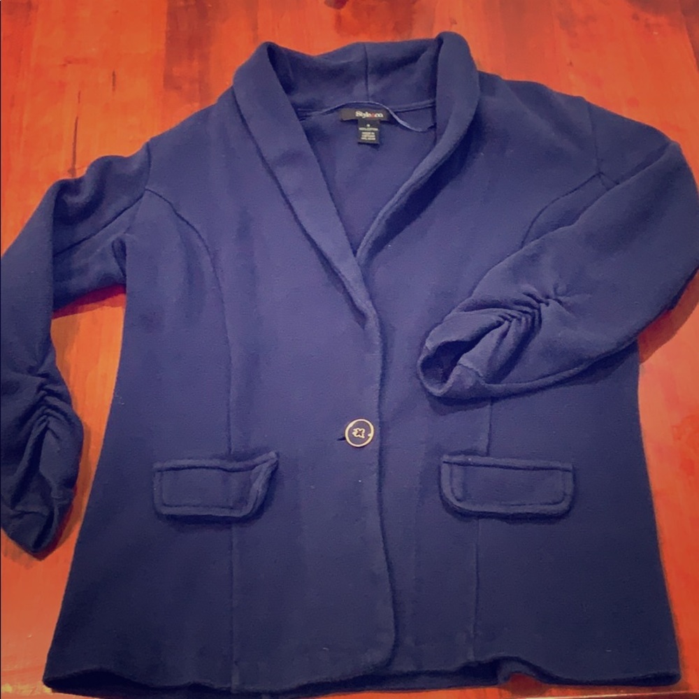 Navy Sweatshirt material blazer